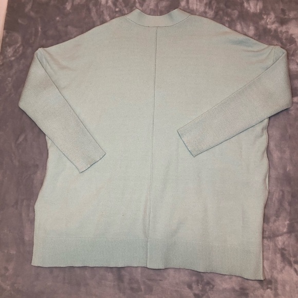 Ann Taylor Women's Seafoam Green Oversize Long V-Neck Sweater Size Large NWT - Picture 6 of 8
